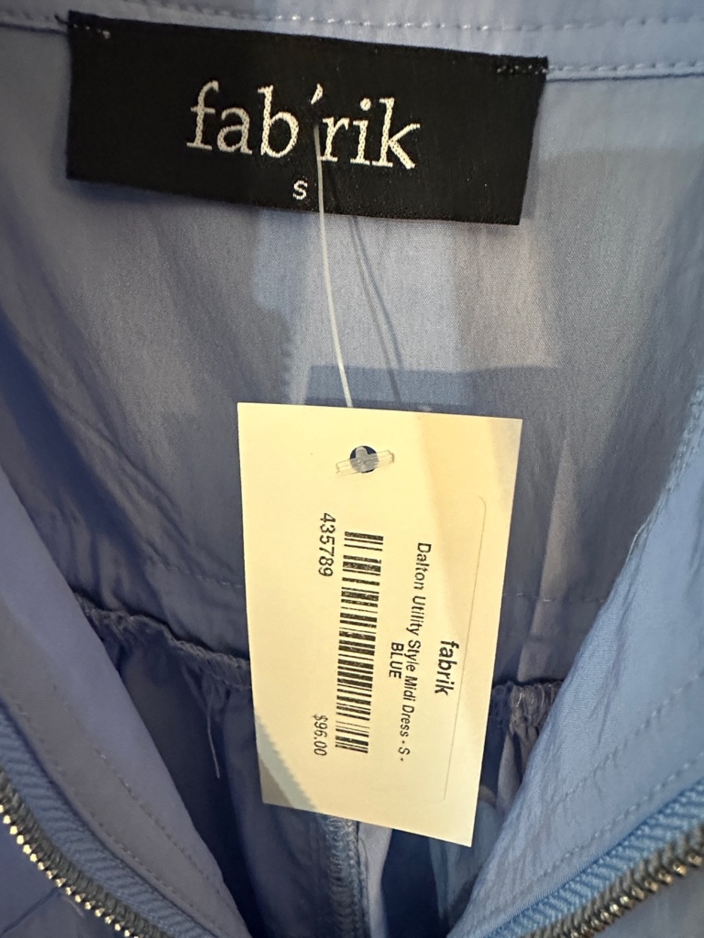 NEW fab'rik Free Fall Dalton Utility Light Lavender Sleeveless Midi Dress Small - Picture 3 of 16